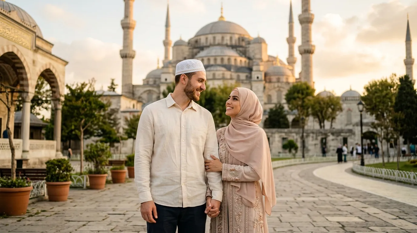 Muslim couple beginning their Nikah journey